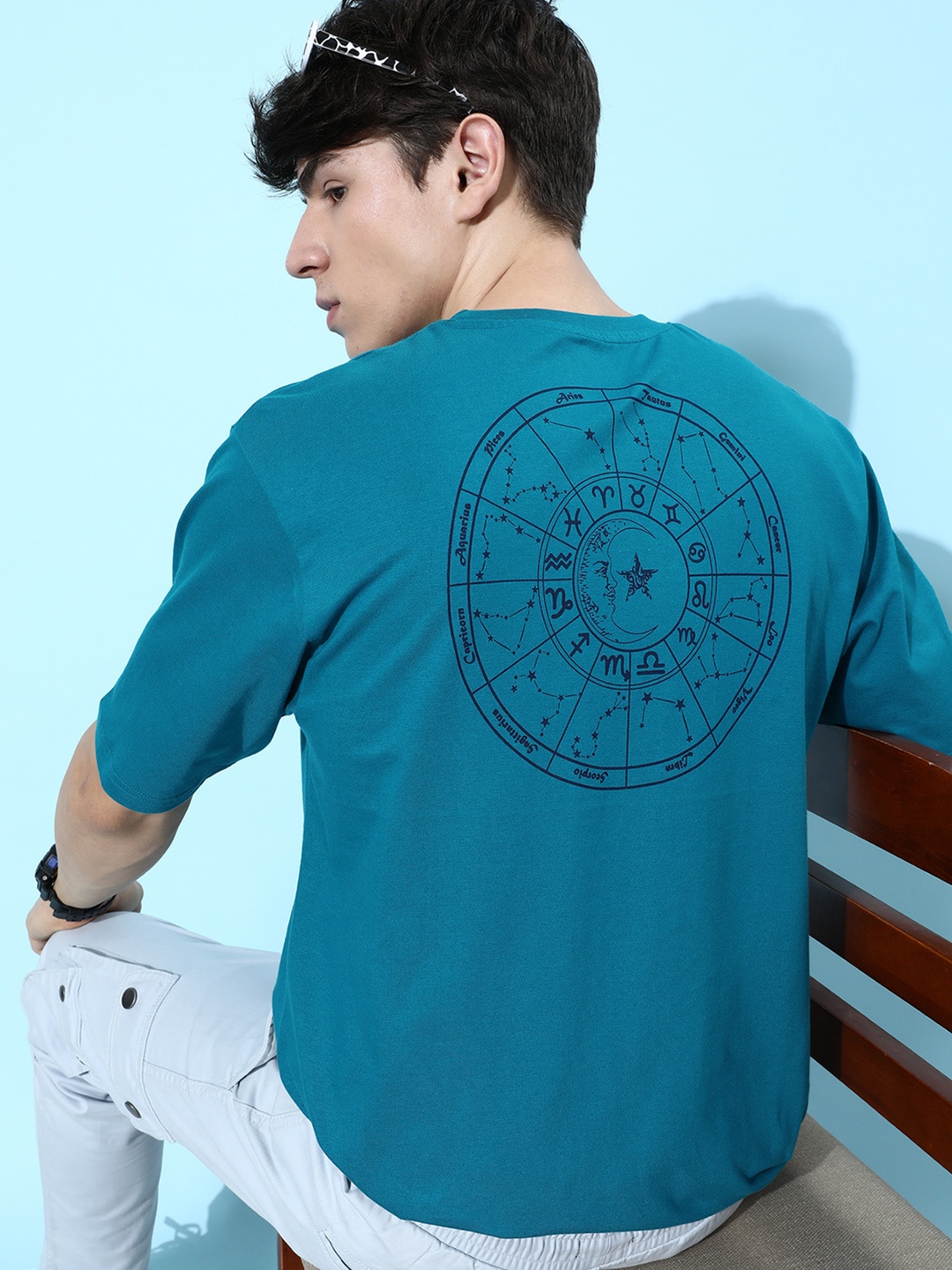 

DILLINGER Graphic Printed Oversized T-shirt, Blue