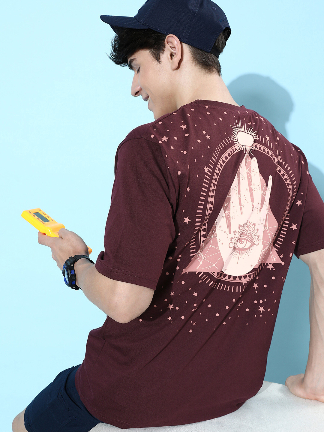 

DILLINGER Graphic Printed Oversized T-shirt, Maroon