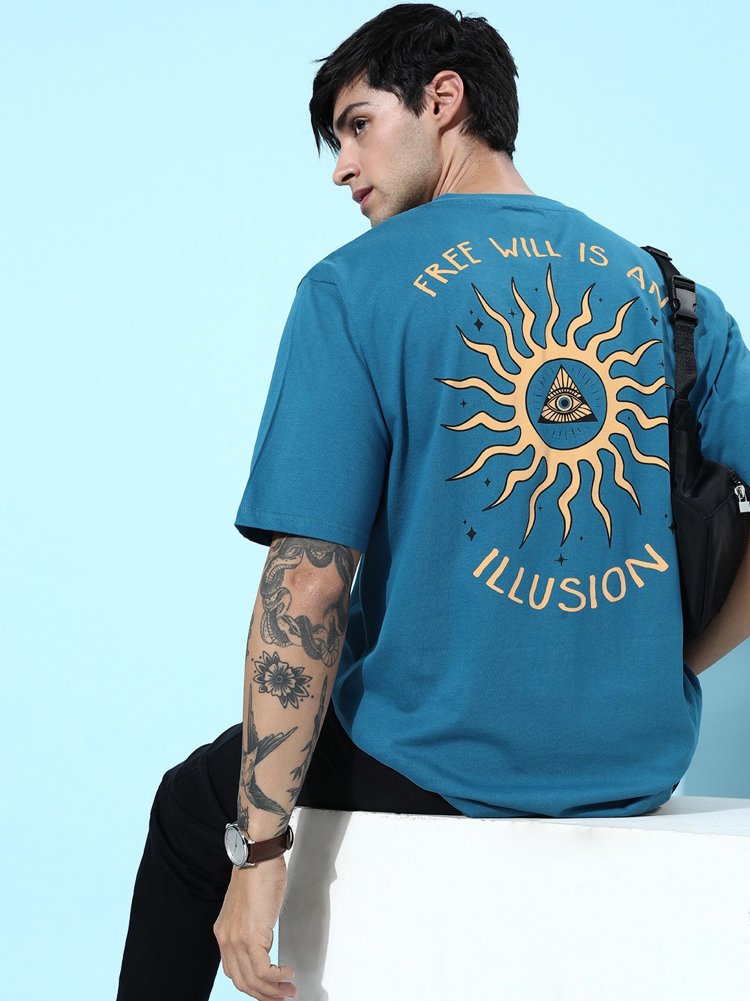 

DILLINGER Graphic Printed Oversize T-shirt, Teal