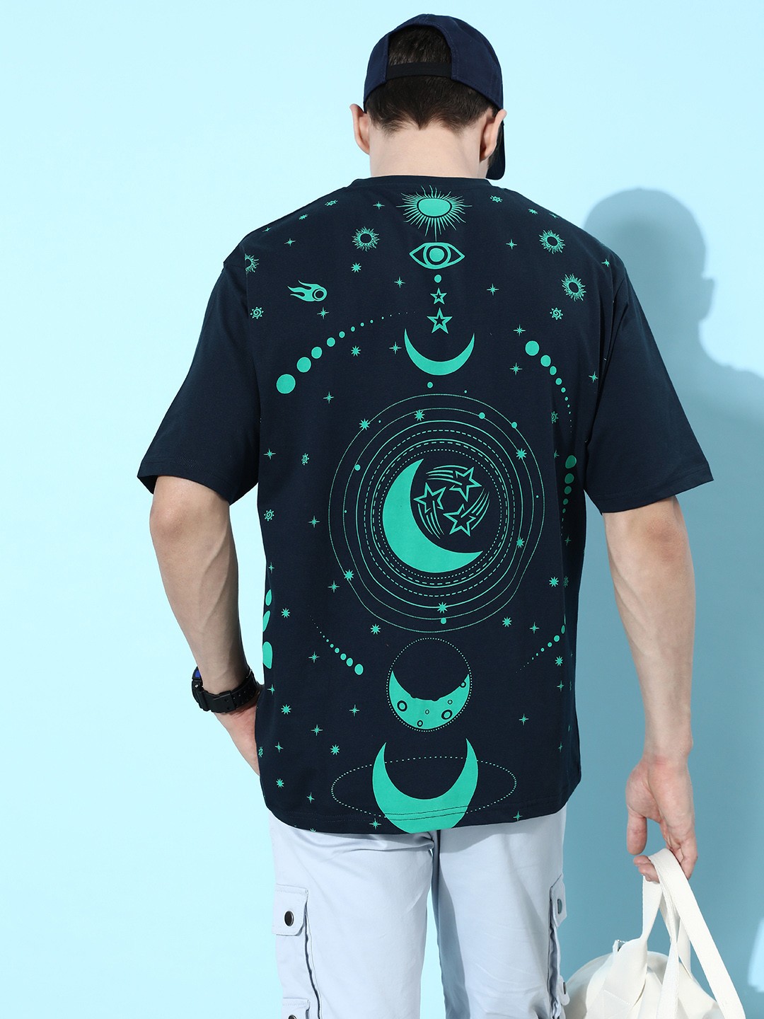

DILLINGER Graphic Printed Oversize T-shirt, Navy blue