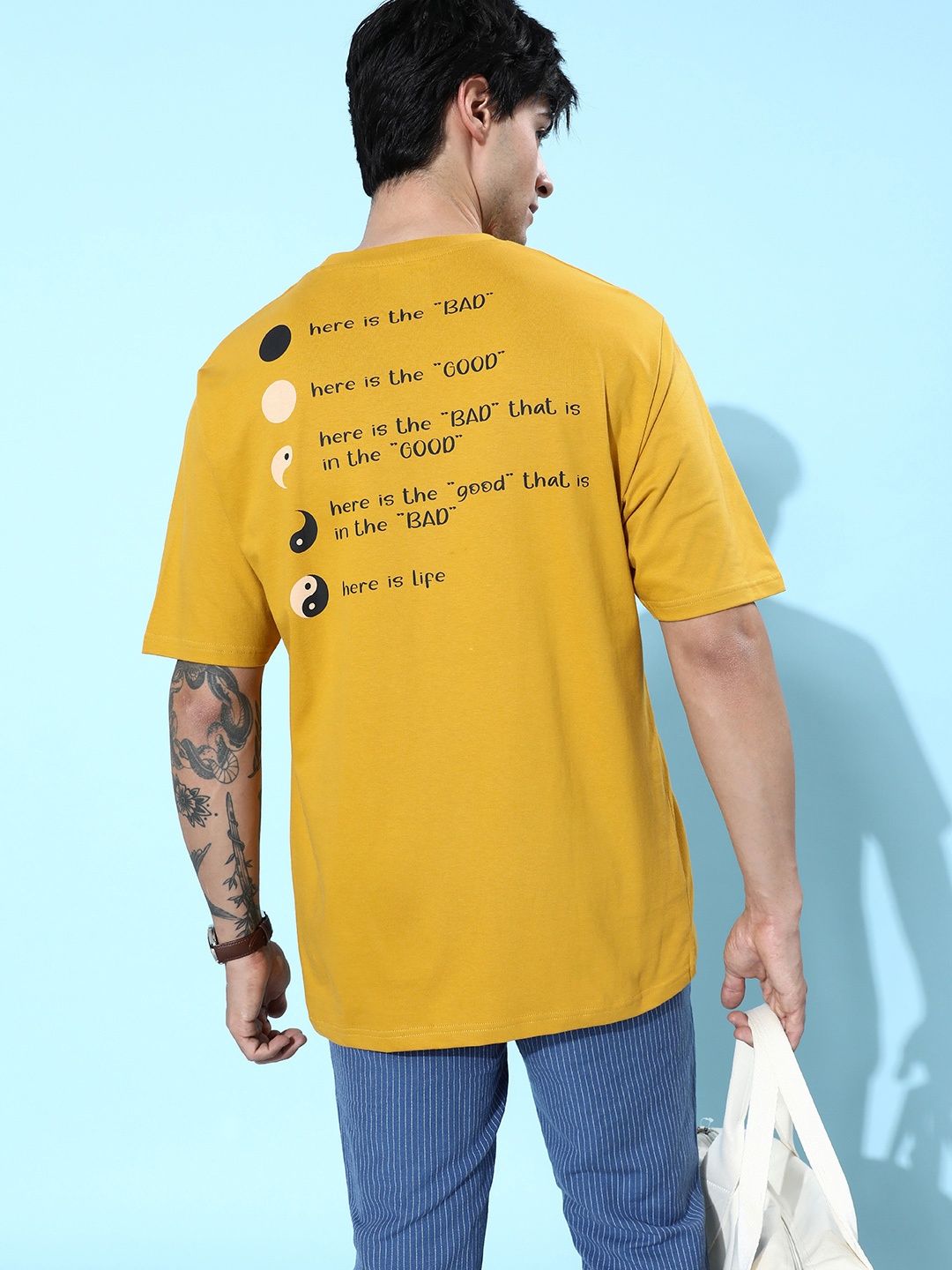 

DILLINGER Typography Printed Oversized T-shirt, Mustard