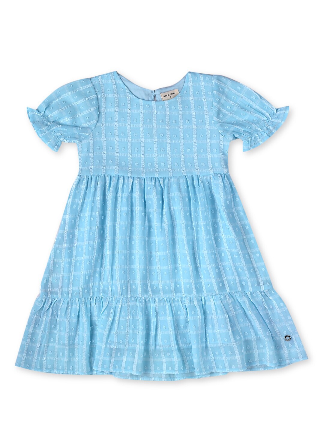 

Gini and Jony Girls Checked Fit & Flare Dress, Blue