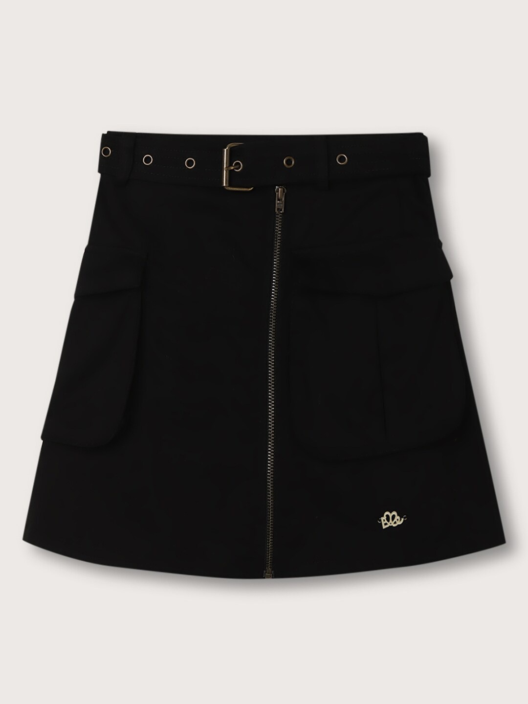 

ELLE Pure Cotton Straight A-Line Skirts, Black