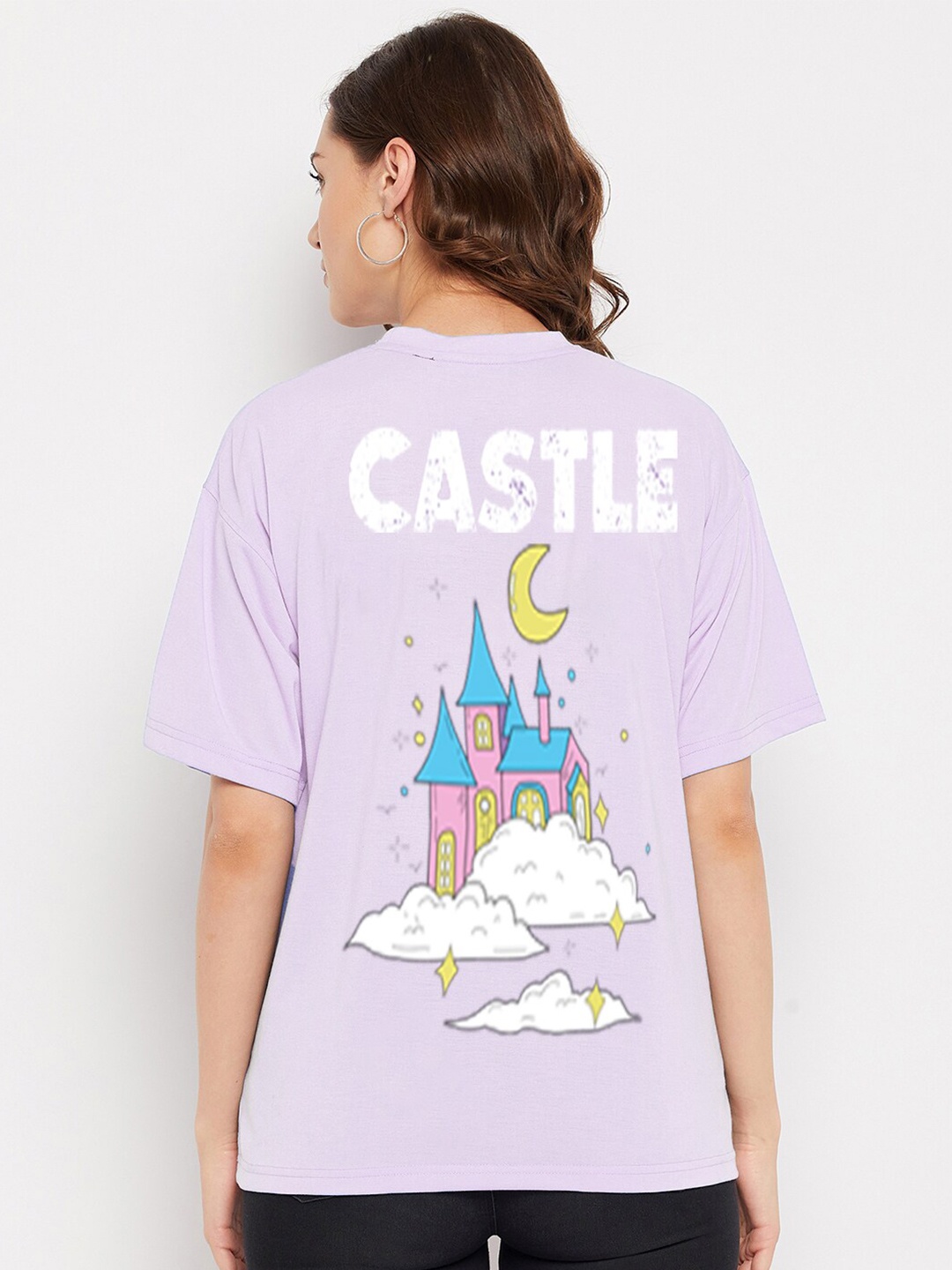 

FRENCH FLEXIOUS Graphic Printed Cotton Loose Fit T-shirt, Lavender