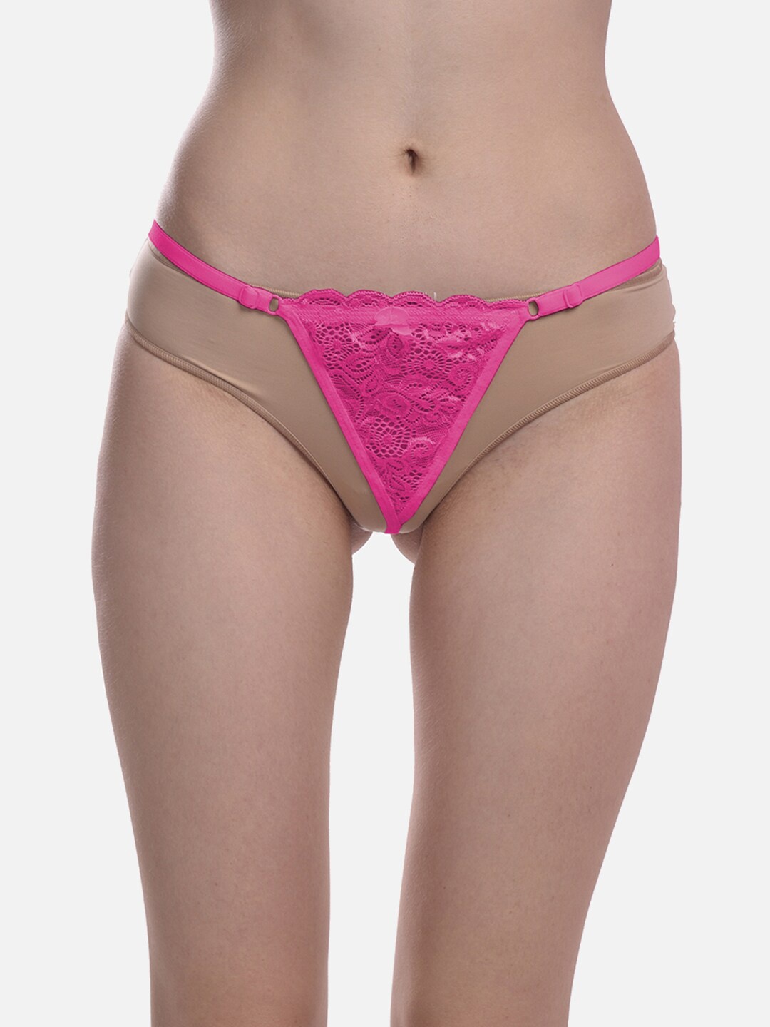 

FIMS Self Design Anti Microbial Low Rise Thong Briefs Net_Thong_Panty_Rani_FS, Pink