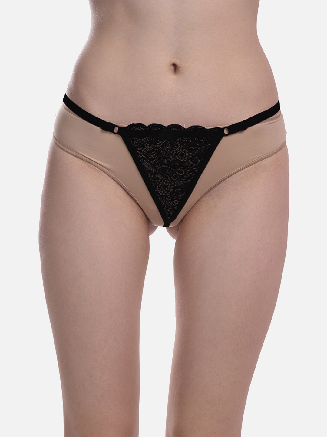 

FIMS Women Floral Designed G-String Thong Brief, Black