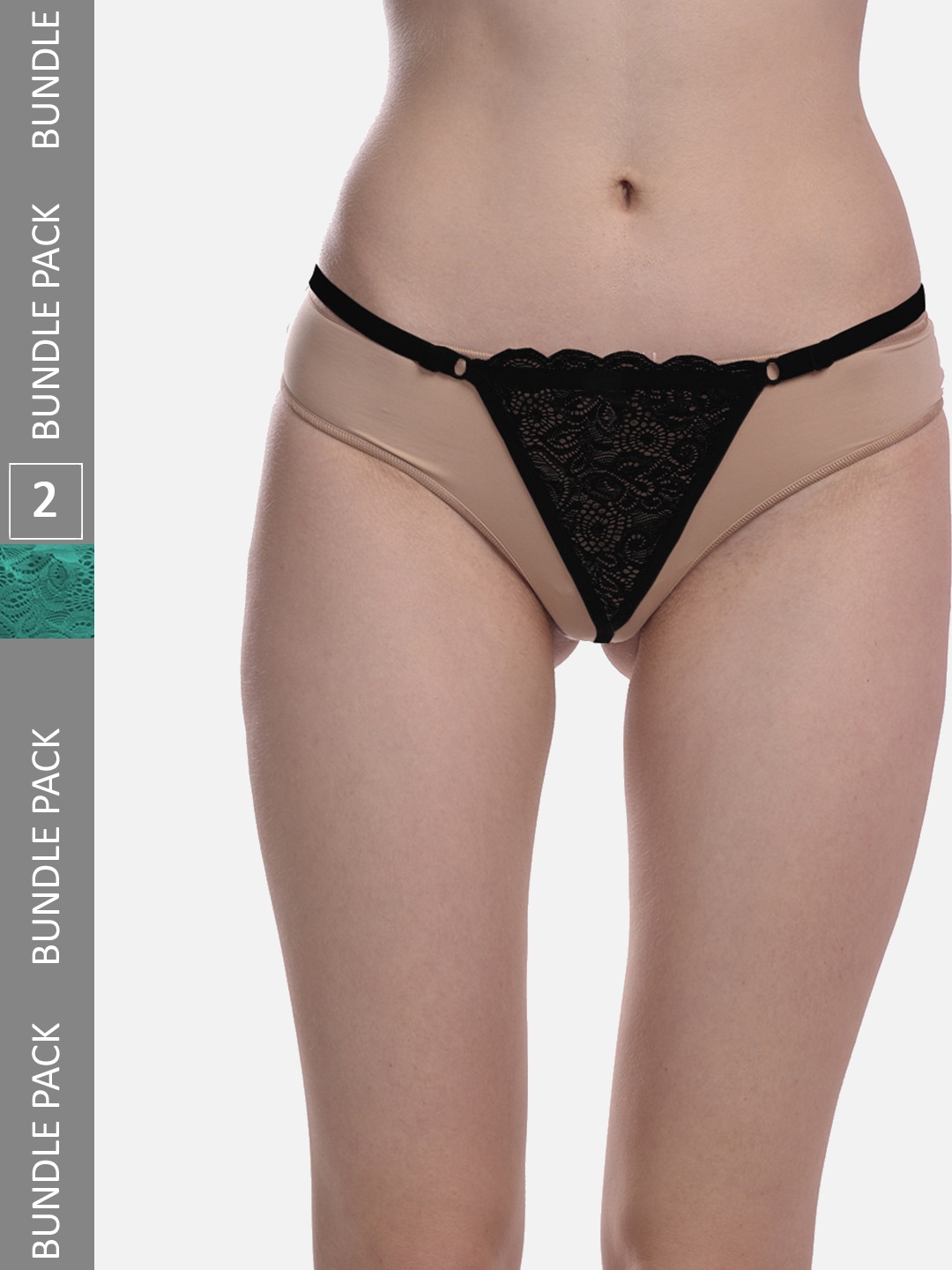 

FIMS Pack Of 2 Anti-Microbial Low-Rise G-string Thongs, Black