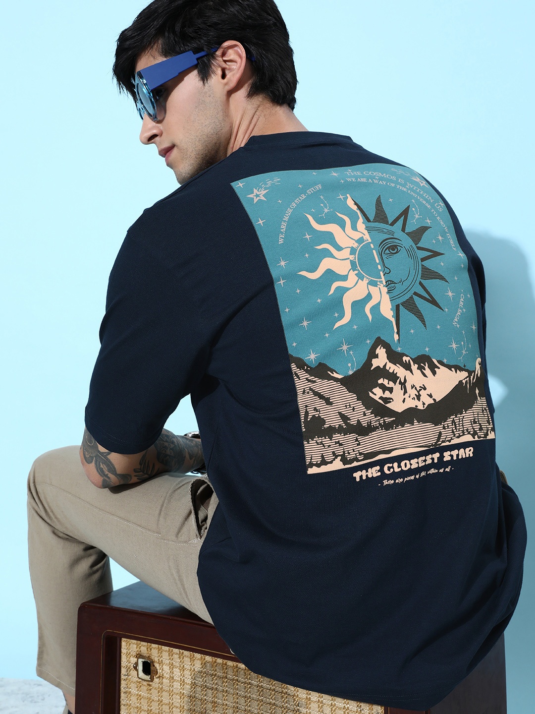

DILLINGER Graphic Printed Oversize T-shirt, Navy blue
