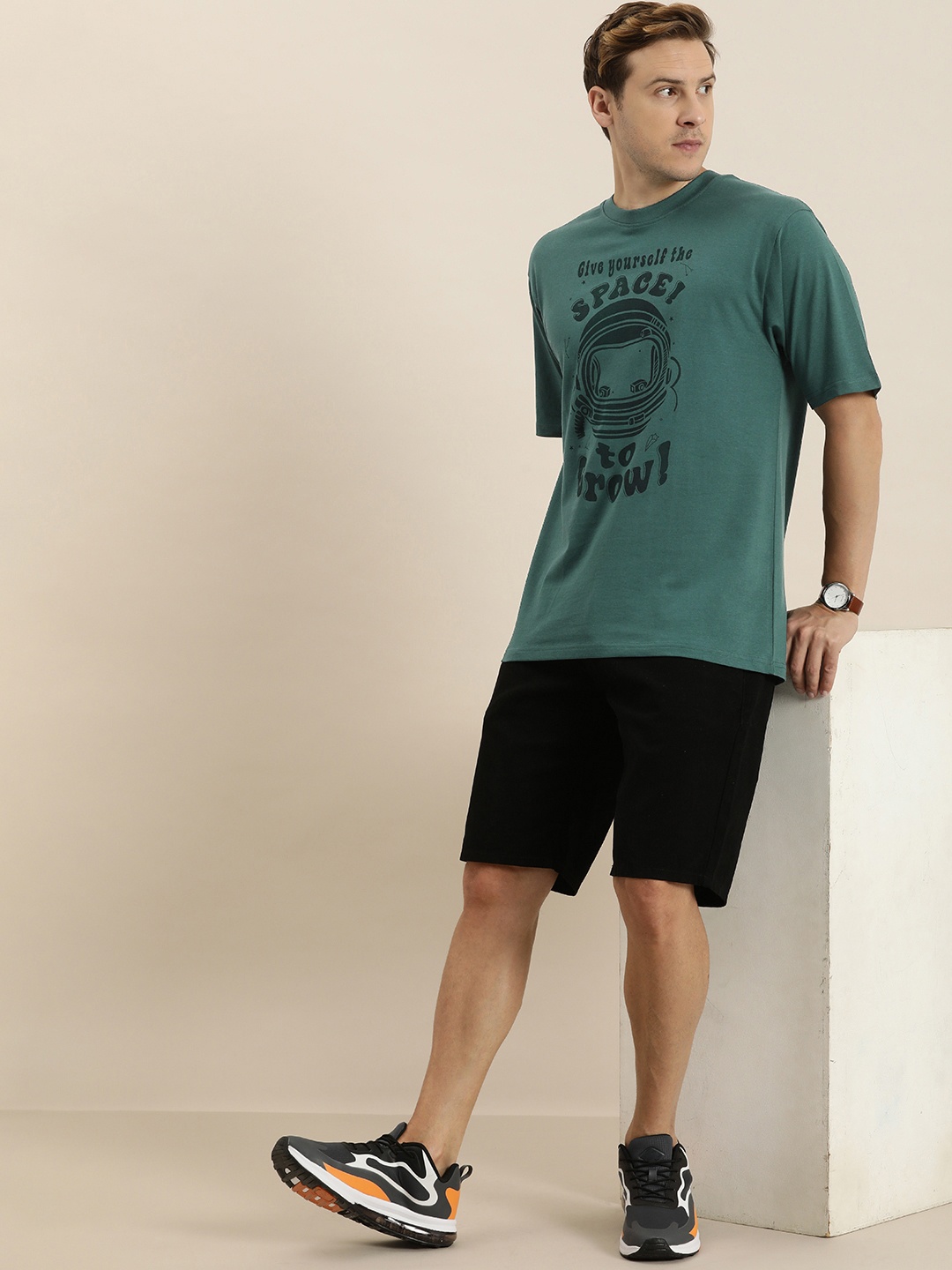 

DILLINGER Graphic Printed Oversized T-shirt, Green