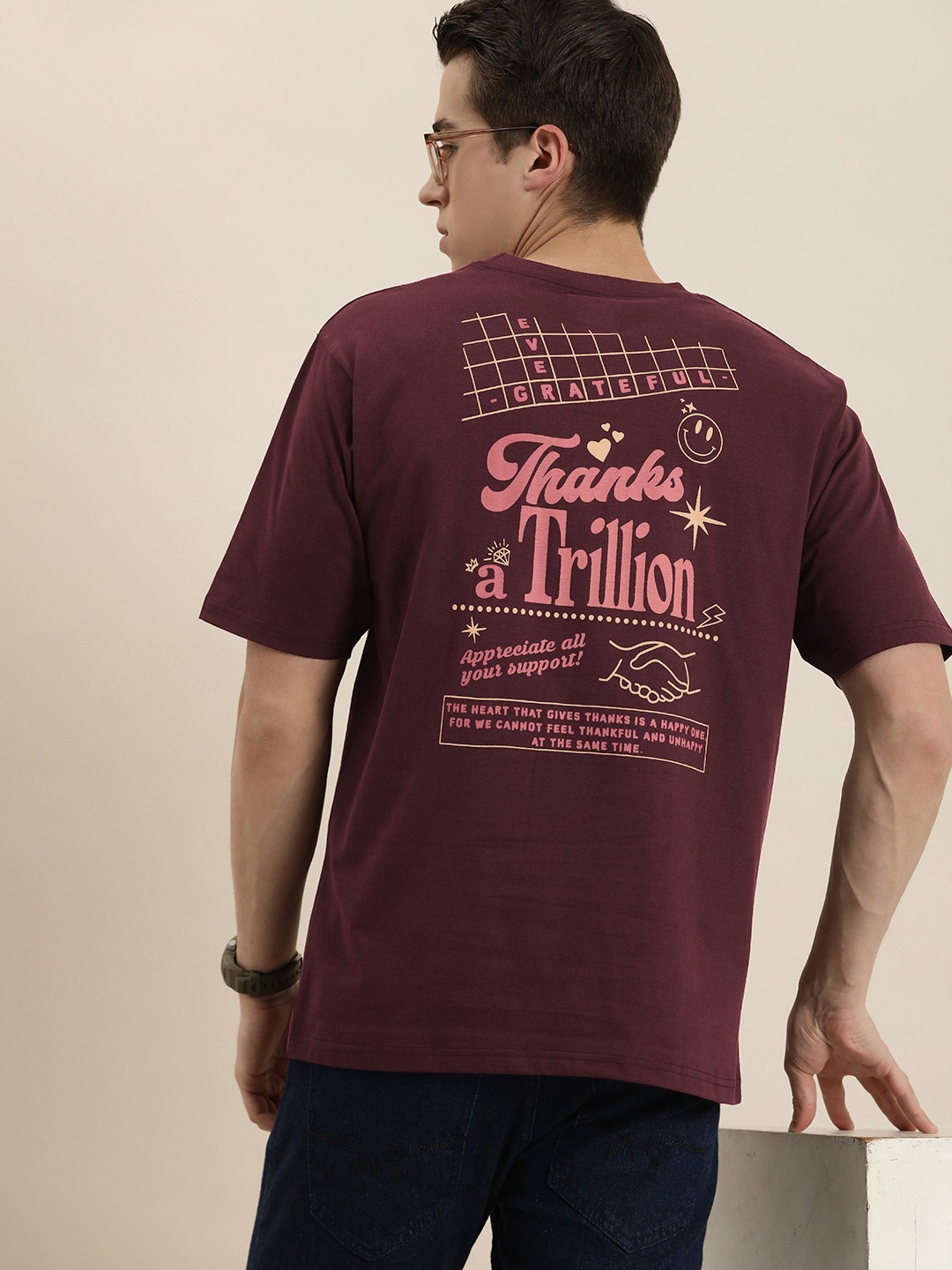 

DILLINGER Graphic Printed Oversized T-shirt, Maroon