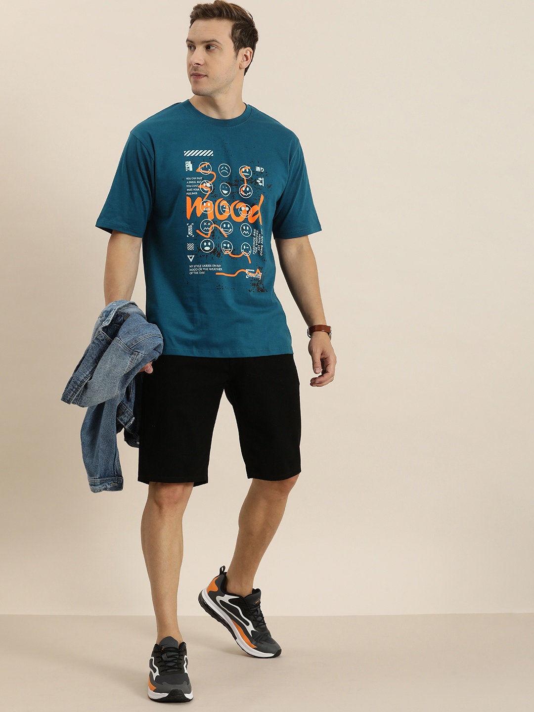 

DILLINGER Graphic Printed Oversized T-shirt, Blue