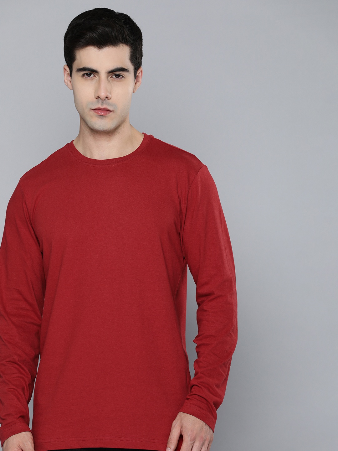 

ether Solid Pure Cotton T-shirt, Red