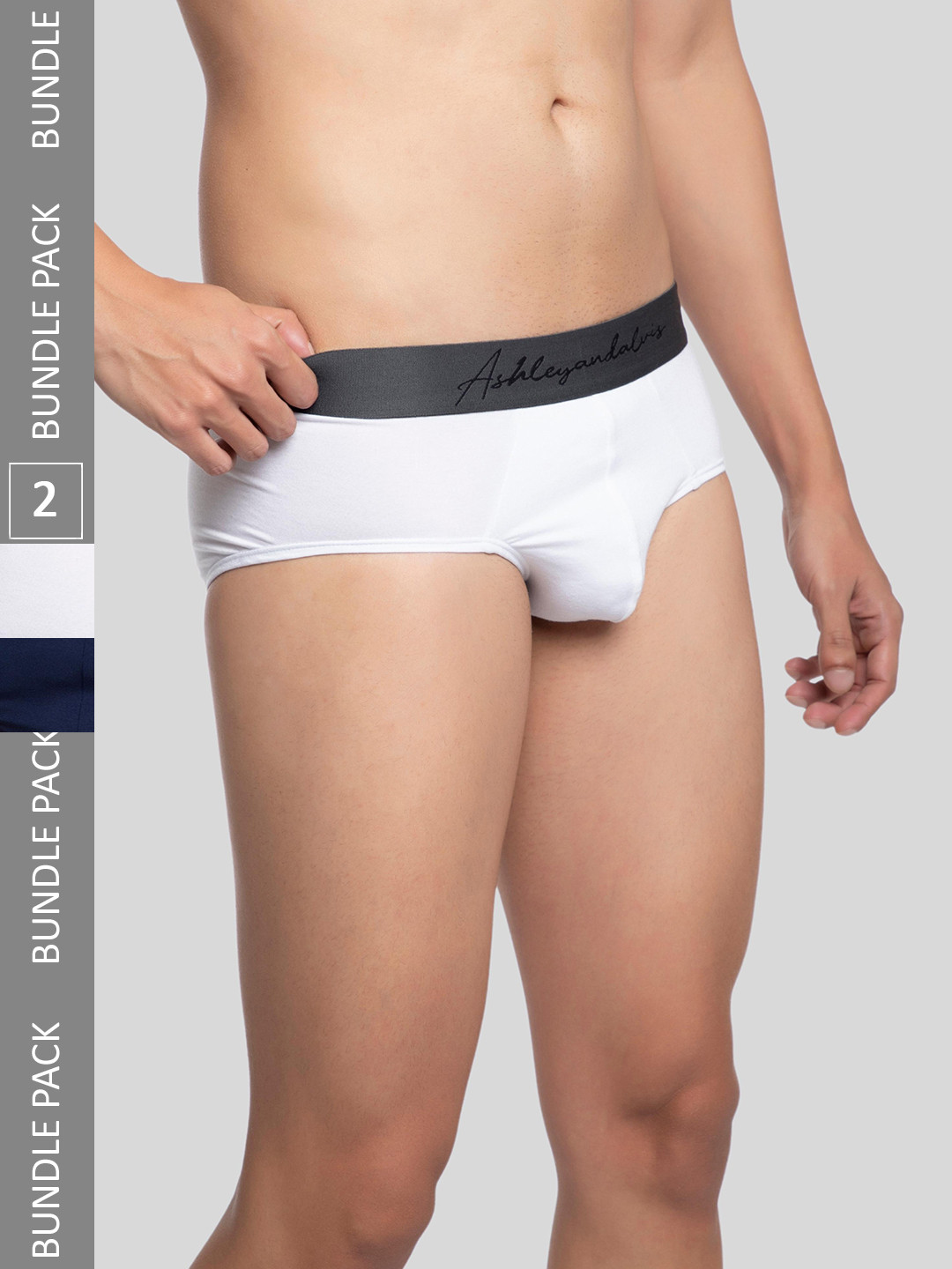 

Ashleyandalvis Men Pack of 2 Anti-Bacterial Anti Odour Modal Briefs AA-BR-IB-FG, White