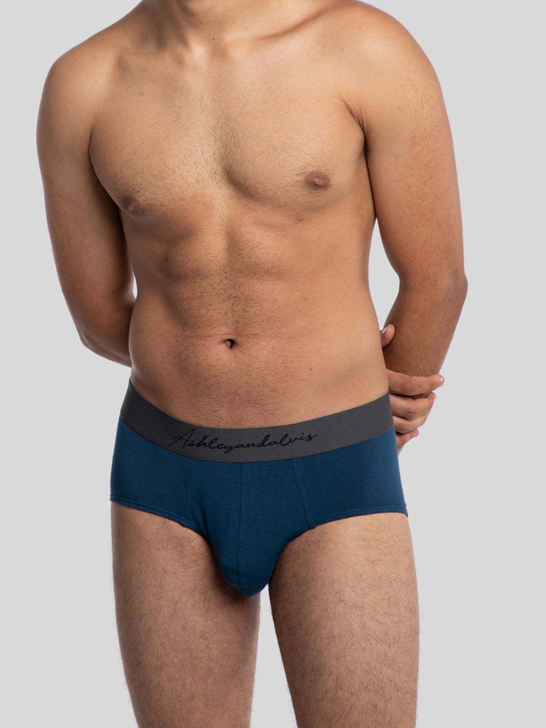 

Ashleyandalvis Men Pack of 1 Anti-Bacterial Anti Odour Modal Briefs AA-BR-PB, Blue
