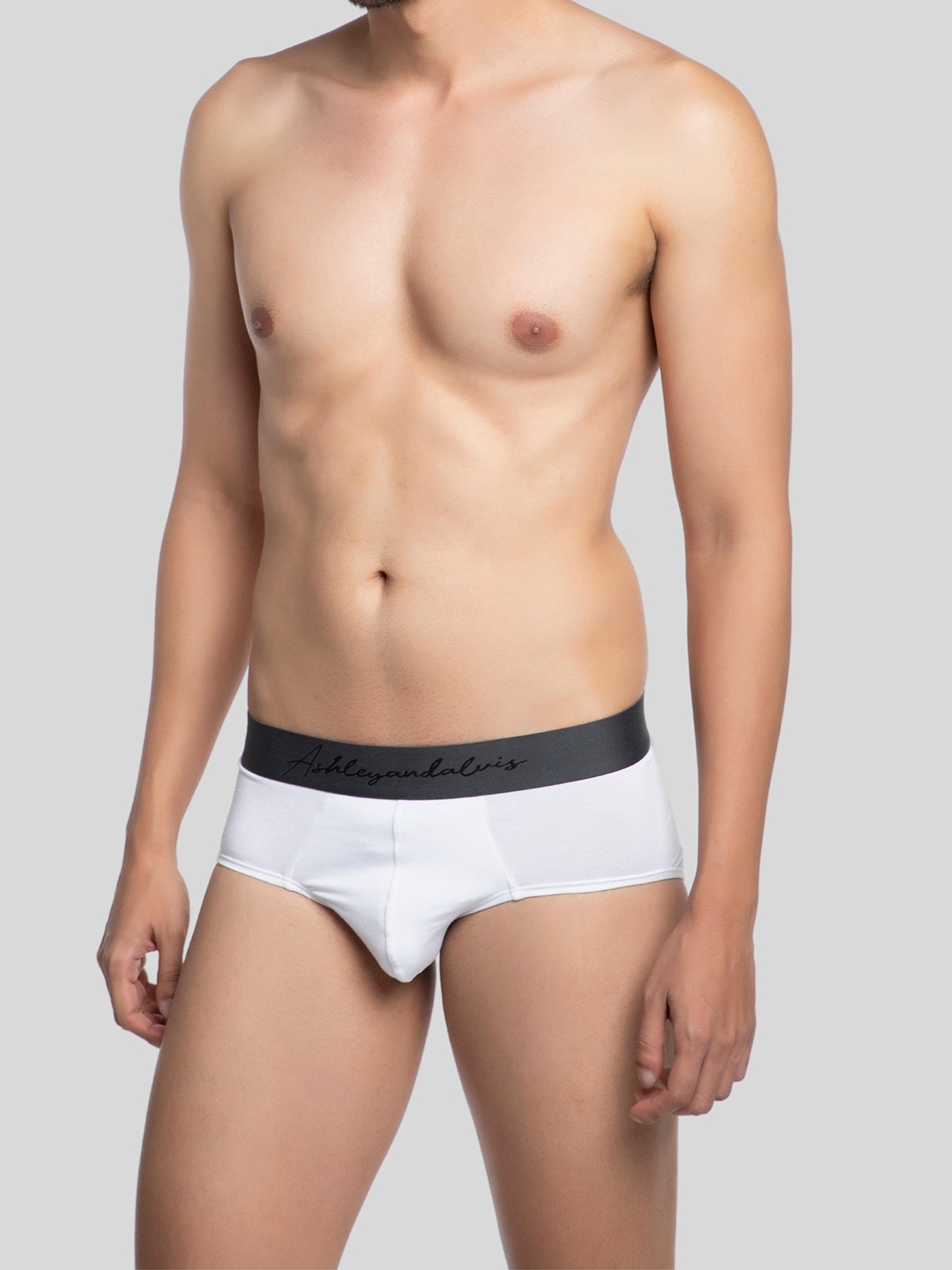 

Ashleyandalvis Men Pack of 1 Anti-Bacterial Anti Odour Modal Briefs AA-BR-FW, White