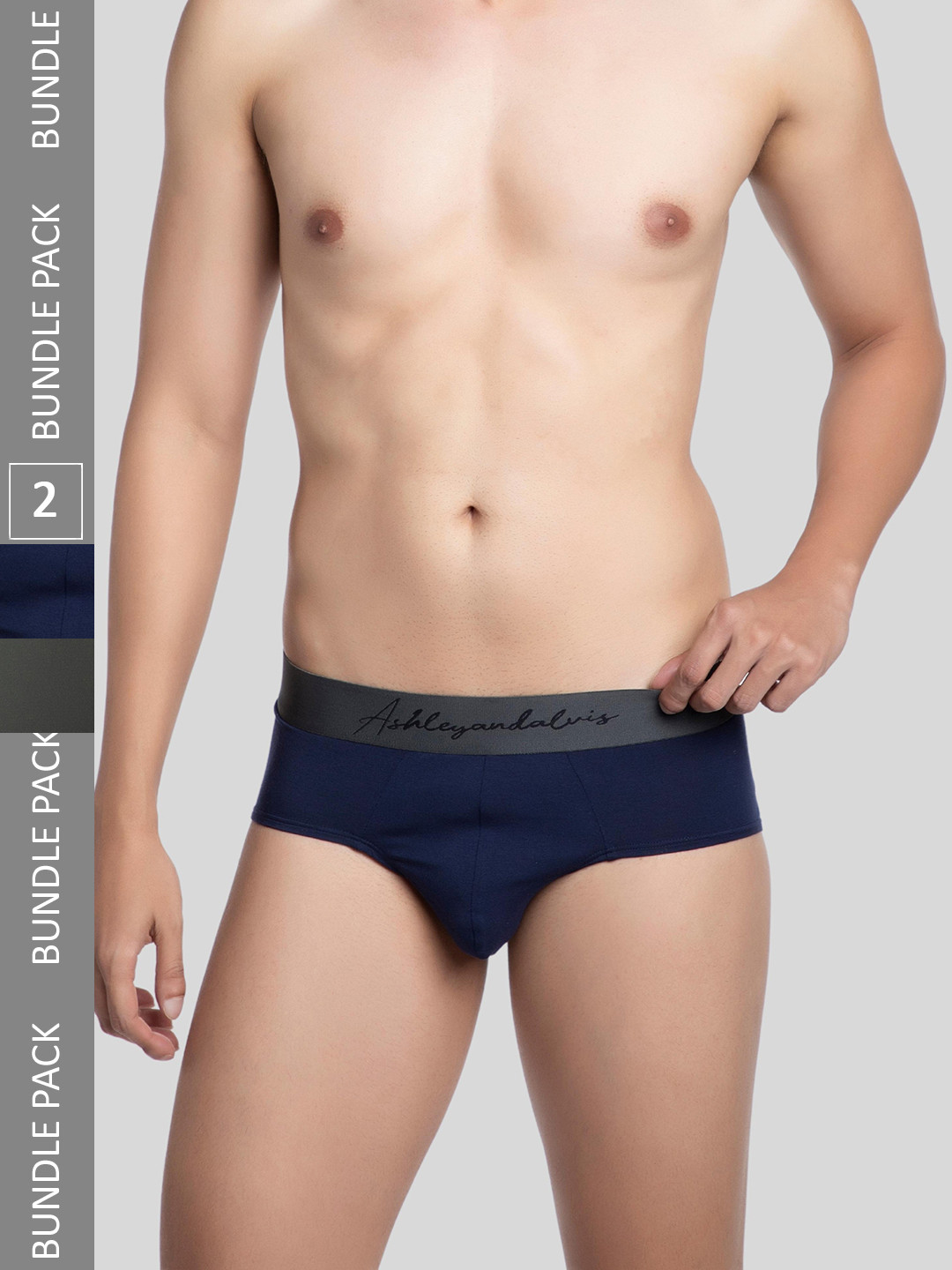 

Ashleyandalvis Men Pack of 2 Anti-Bacterial Anti Odour Modal Briefs AA-BR-IB-EG, Blue