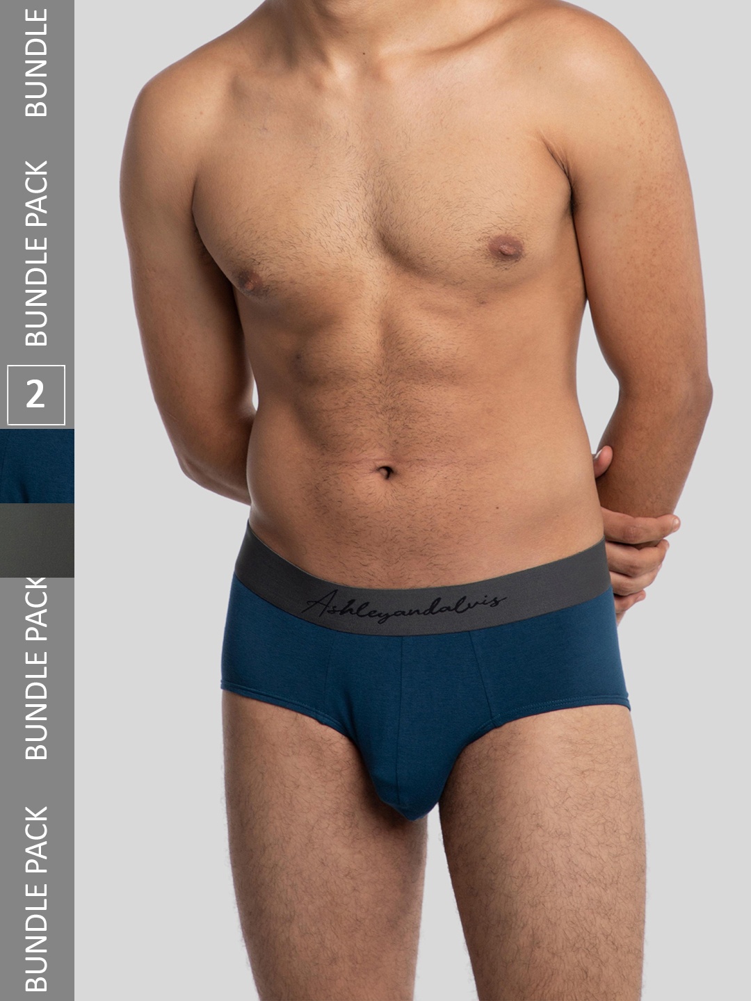 

Ashleyandalvis Men Pack of 2 Modal Briefs AA-BR-PB-EG, Blue