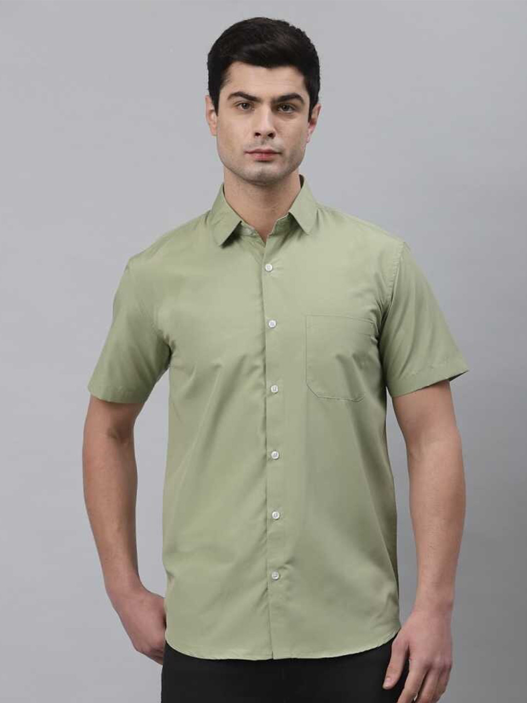 

NEUDIS Classic Spread Collar Casual Shirt, Green