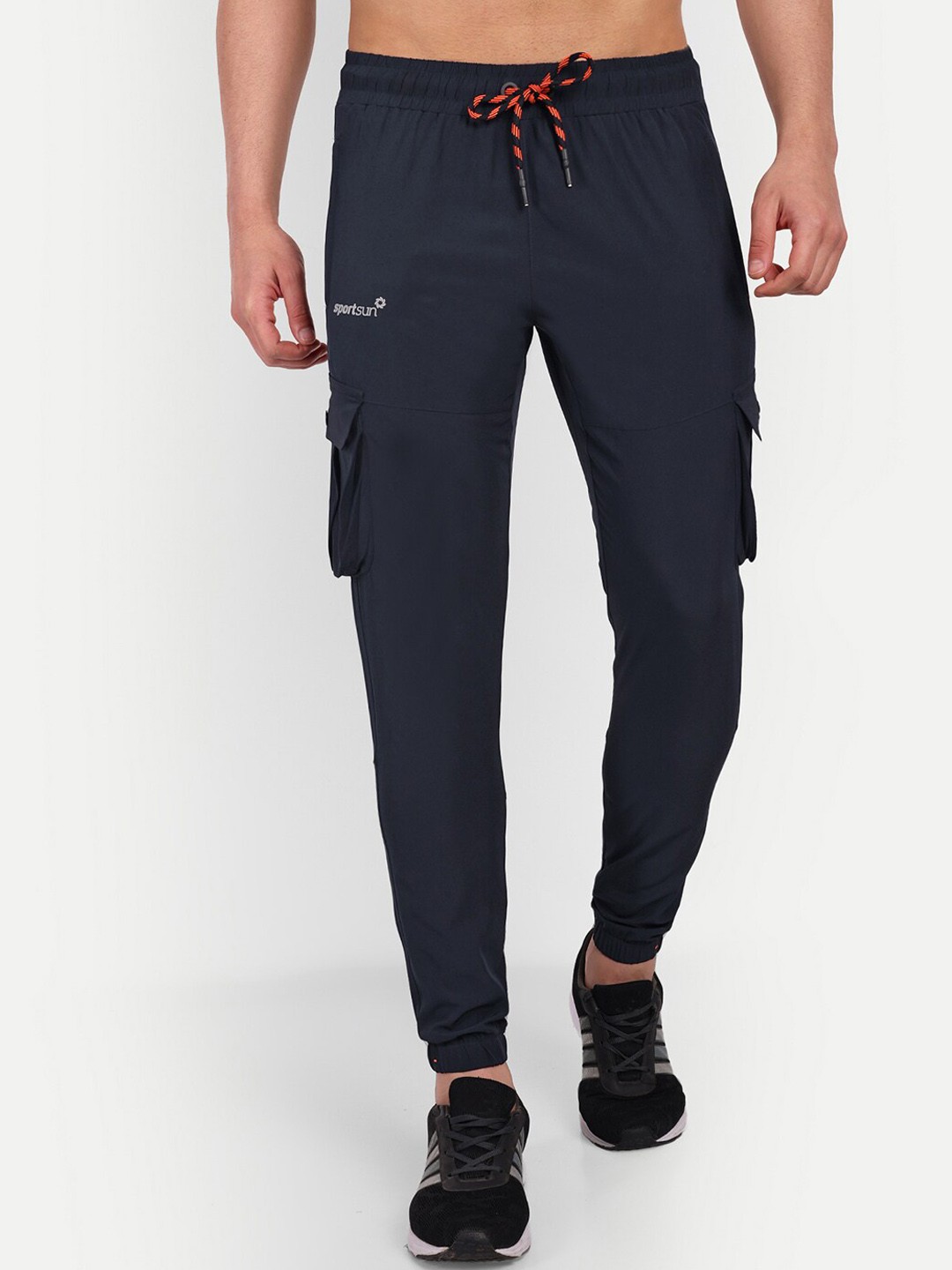 

SPORT SUN Men Mid Rise Dry Fit Cargo Joggers, Navy blue