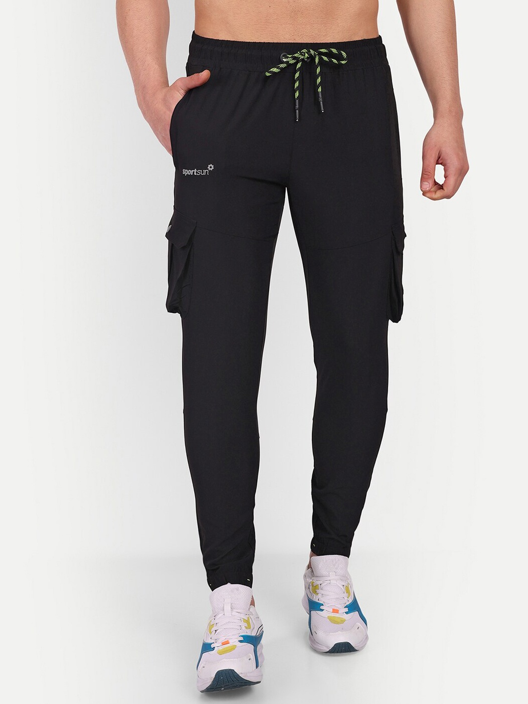 

SPORT SUN Men Cargo Joggers, Black