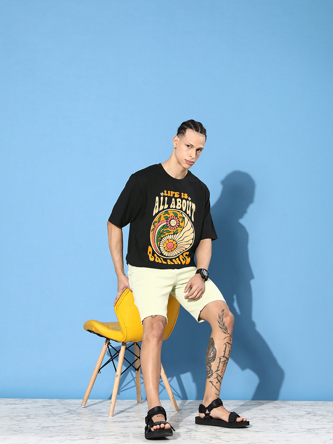 

DILLINGER Printed Pure Cotton Oversized T-shirt, Black