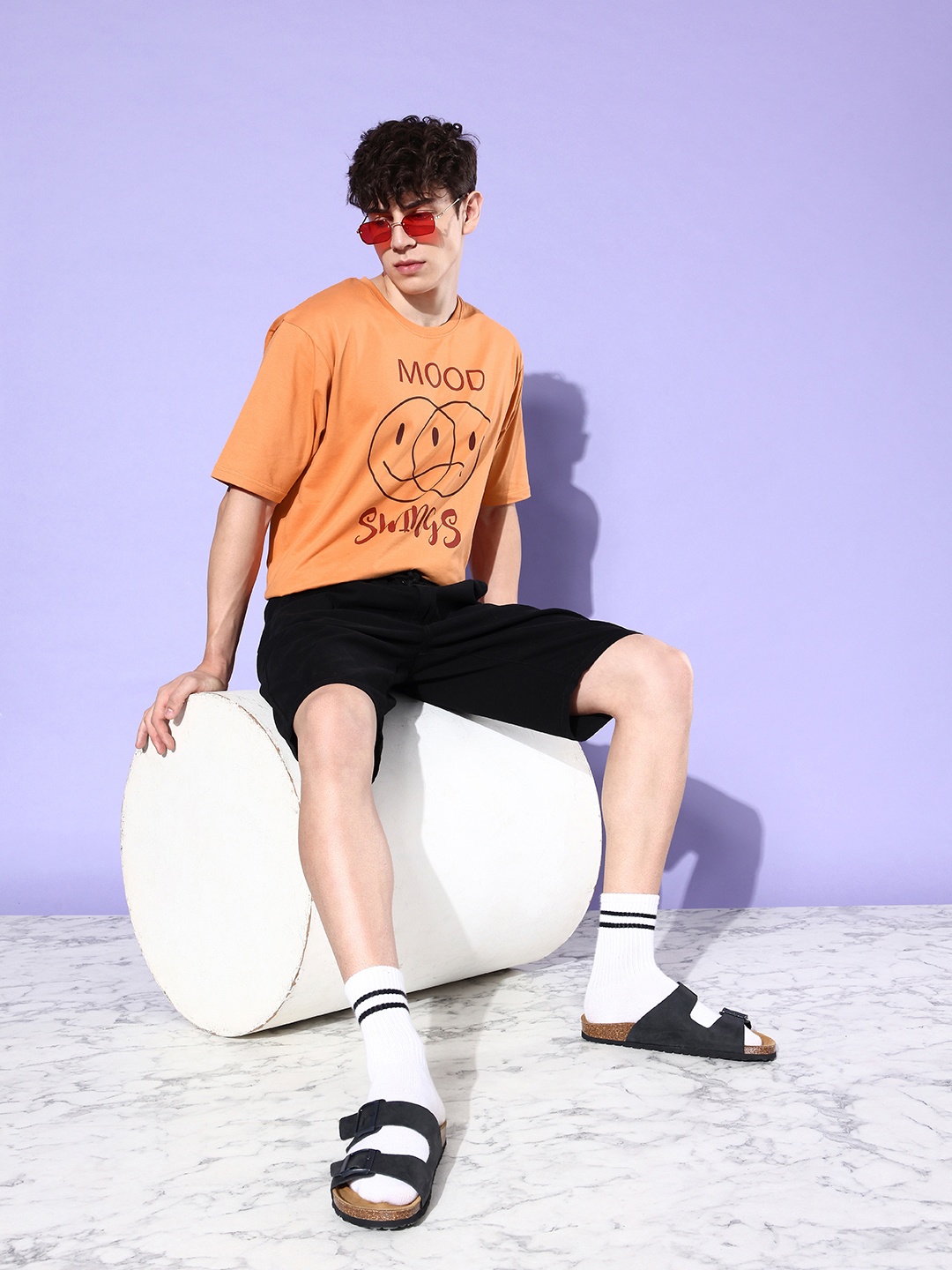 

DILLINGER Printed Pure Cotton Oversized T-shirt, Orange