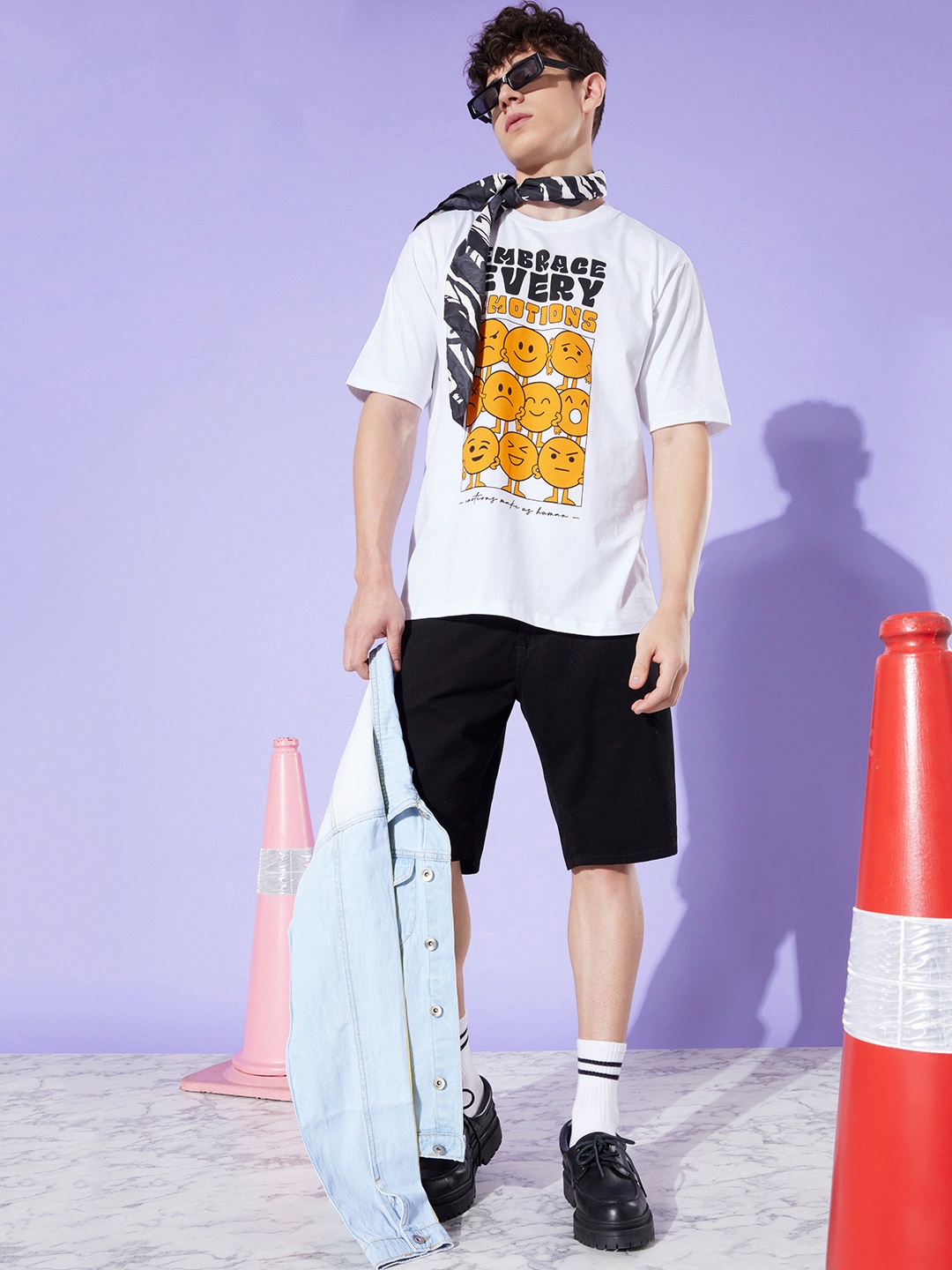 

DILLINGER Typography Printed Pure Cotton Oversized T-shirt, White