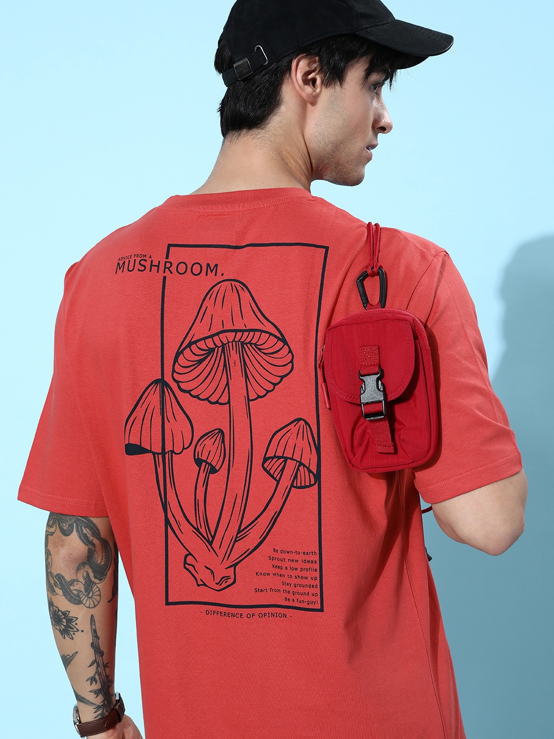 

DILLINGER Graphic Printed Oversized T-shirt, Red