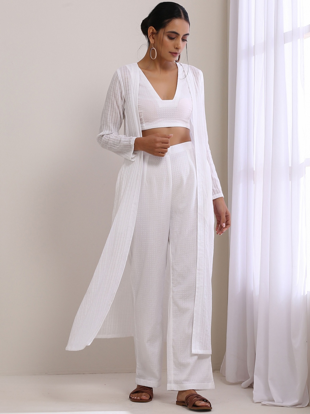 

trueBrowns Dobby Top With Trouser & Jacket Co-Ords, White