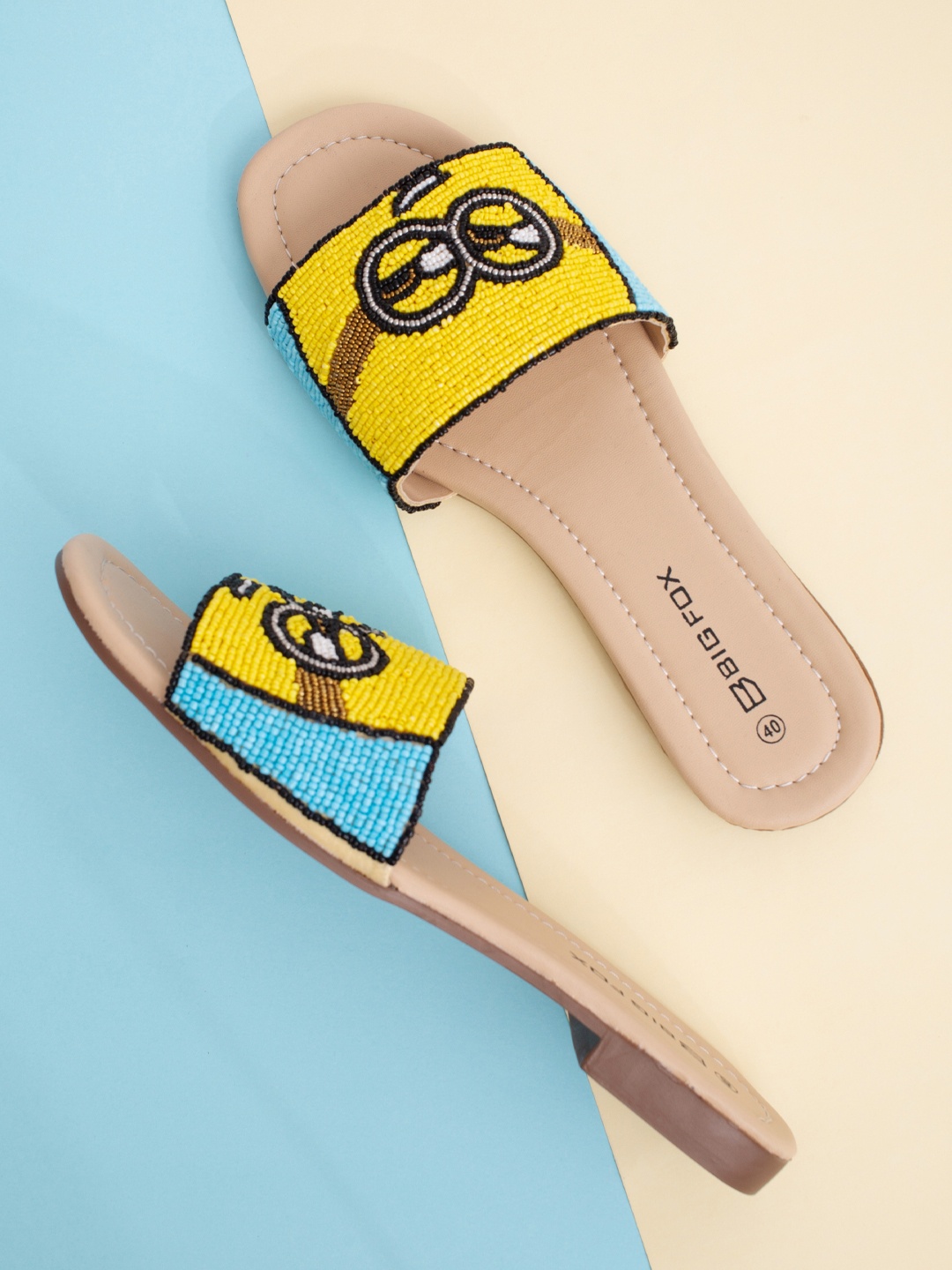 

Big Fox Women Embellished No Back Strap Open Toe Flats, Yellow