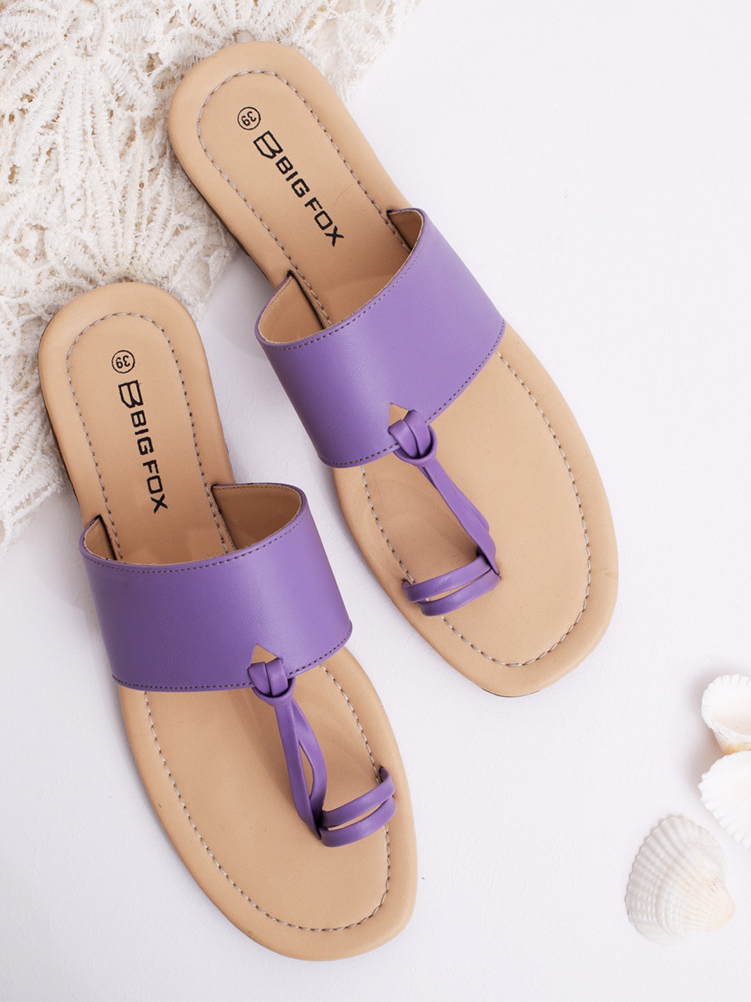 

Big Fox Women Synthetic One Toe Flats, Purple