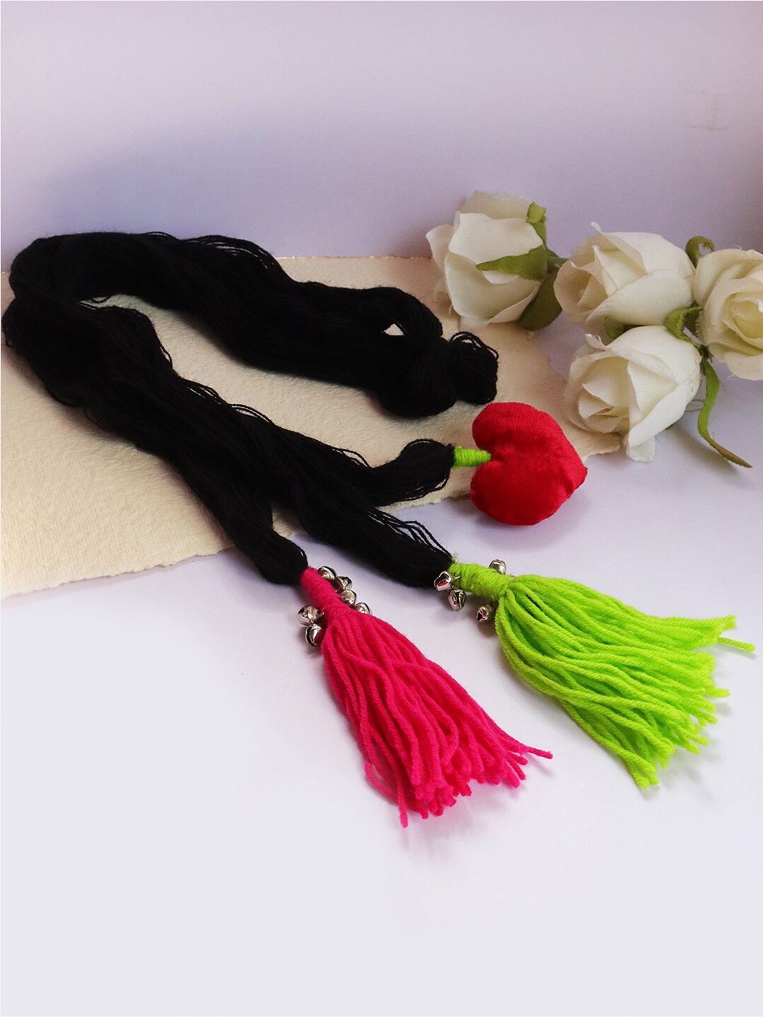 

Soho Boho Studio Tasselled Heart Hair Tie, Red