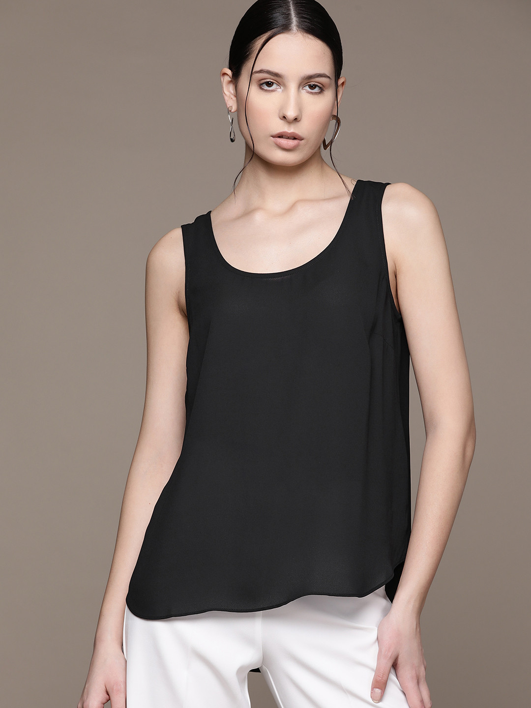 

Macy's Alfani Solid Top, Black