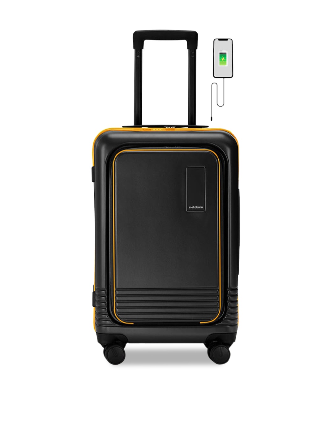 

MOKOBARA The Cabin Pro Hard-Sided Cabin Trolley Suitcase, Black
