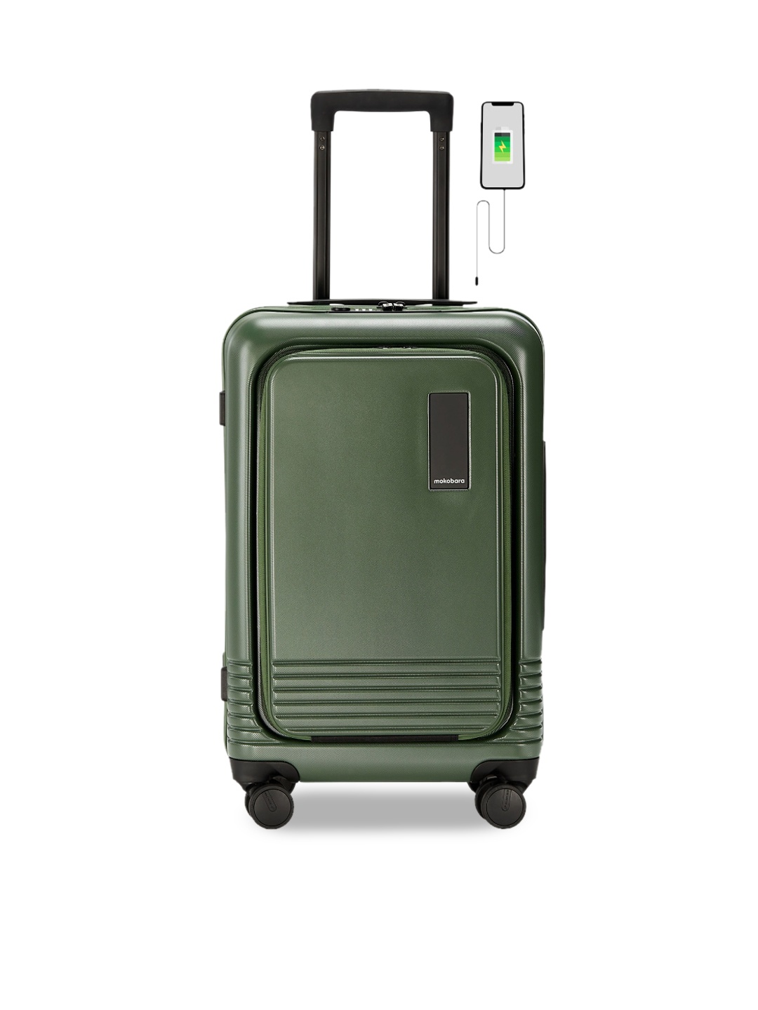 

MOKOBARA Hard-Sided Cabin Trolley Suitcase, Green