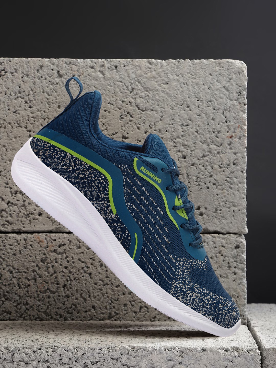

Roadster Men Self-Design Flyknit Technology Running Sports Shoes, Blue