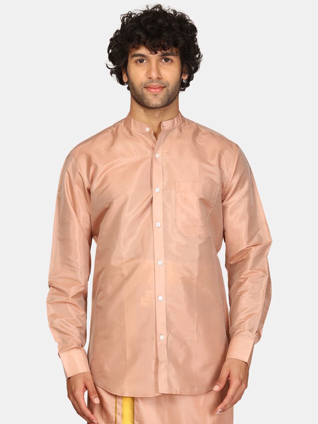 

Sethukrishna Men Bronze-Toned Classic Party Shirt