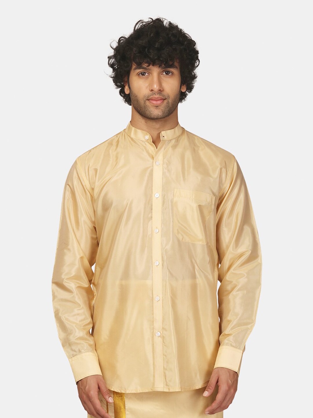 

Sethukrishna Men Beige Classic Party Shirt