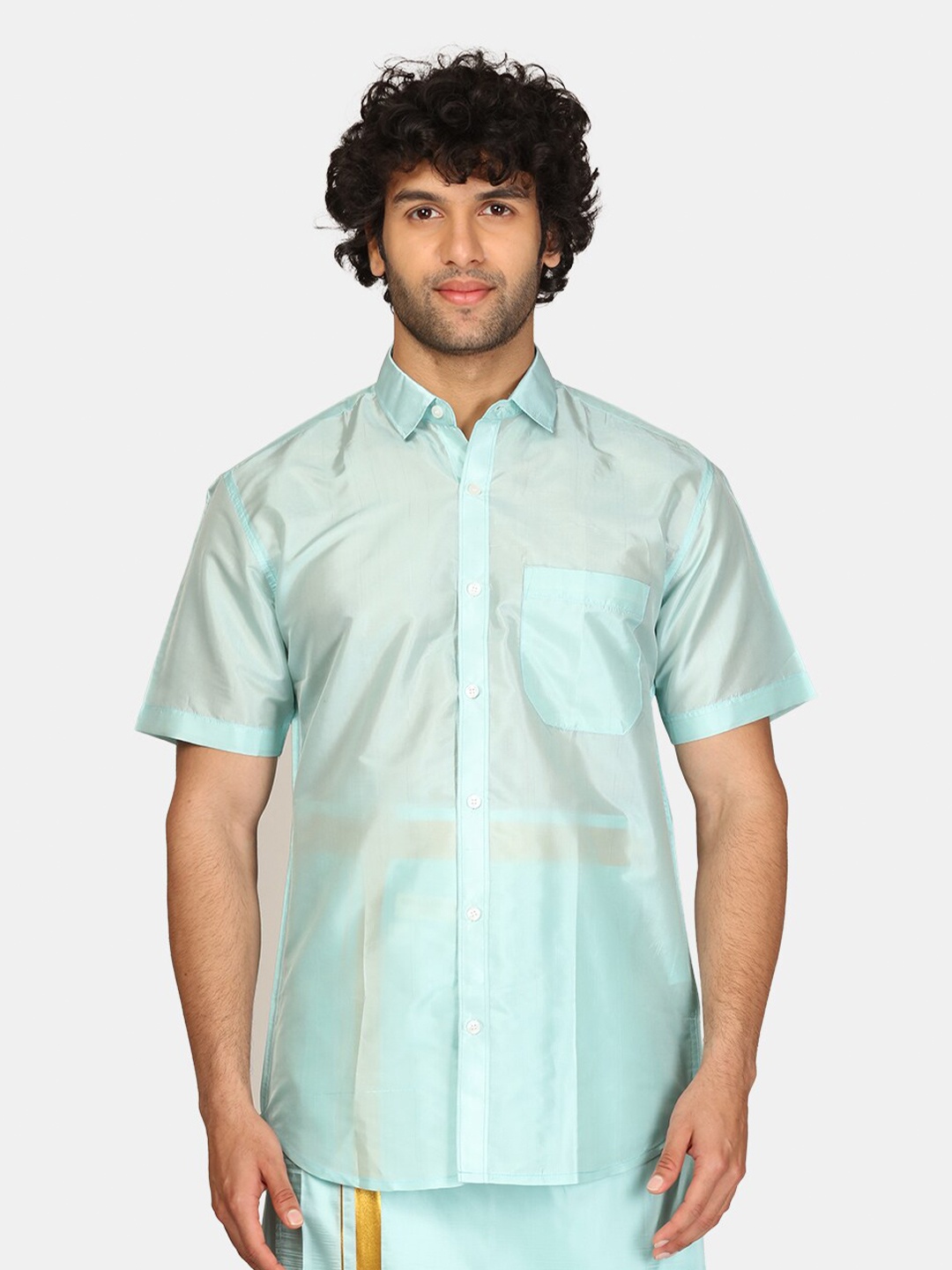 

Sethukrishna Men Blue Classic Striped Party Shirt