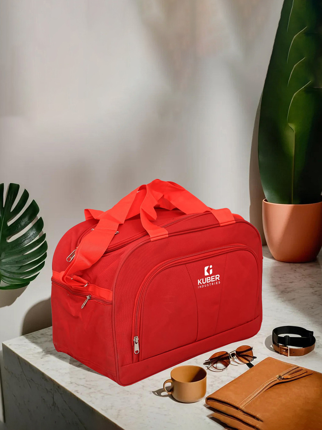 

Kuber Industries Travel Duffle Bag With Handle Large Capacity, Red