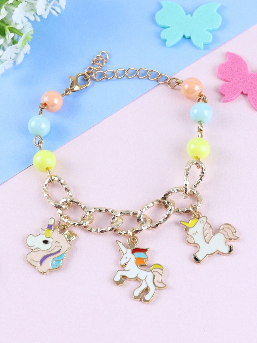 

Asthetika Kids Girls Set Of 2 Gold-Plated Link Bracelet