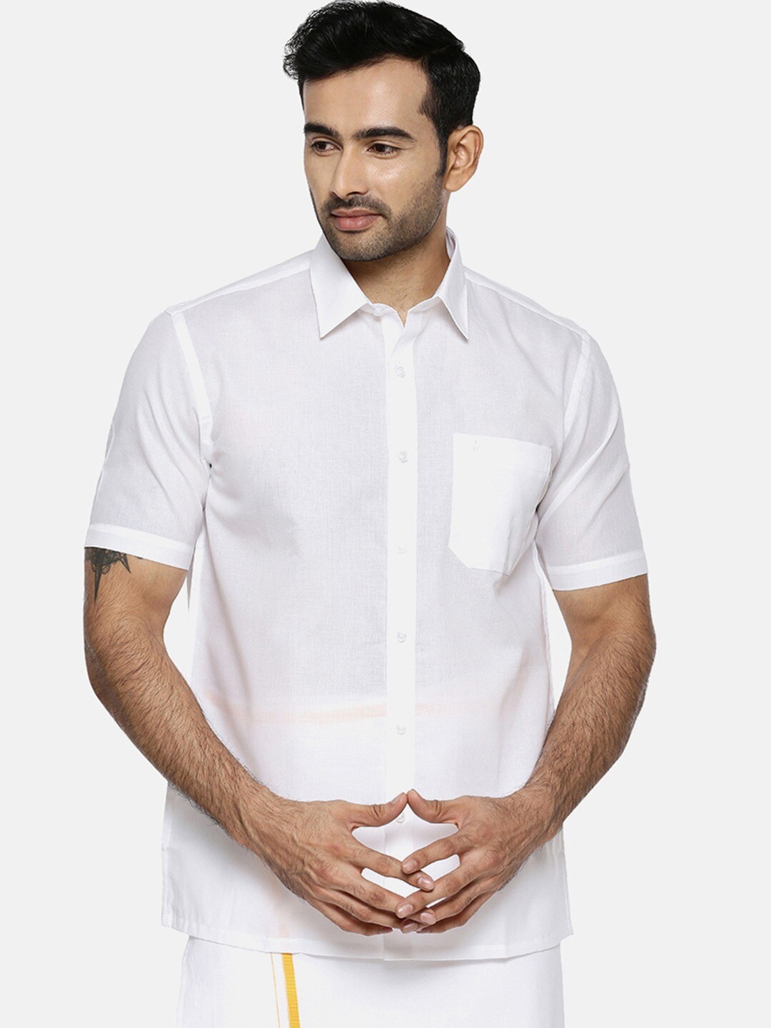 

Ramraj Men Formal Cotton Shirt, White