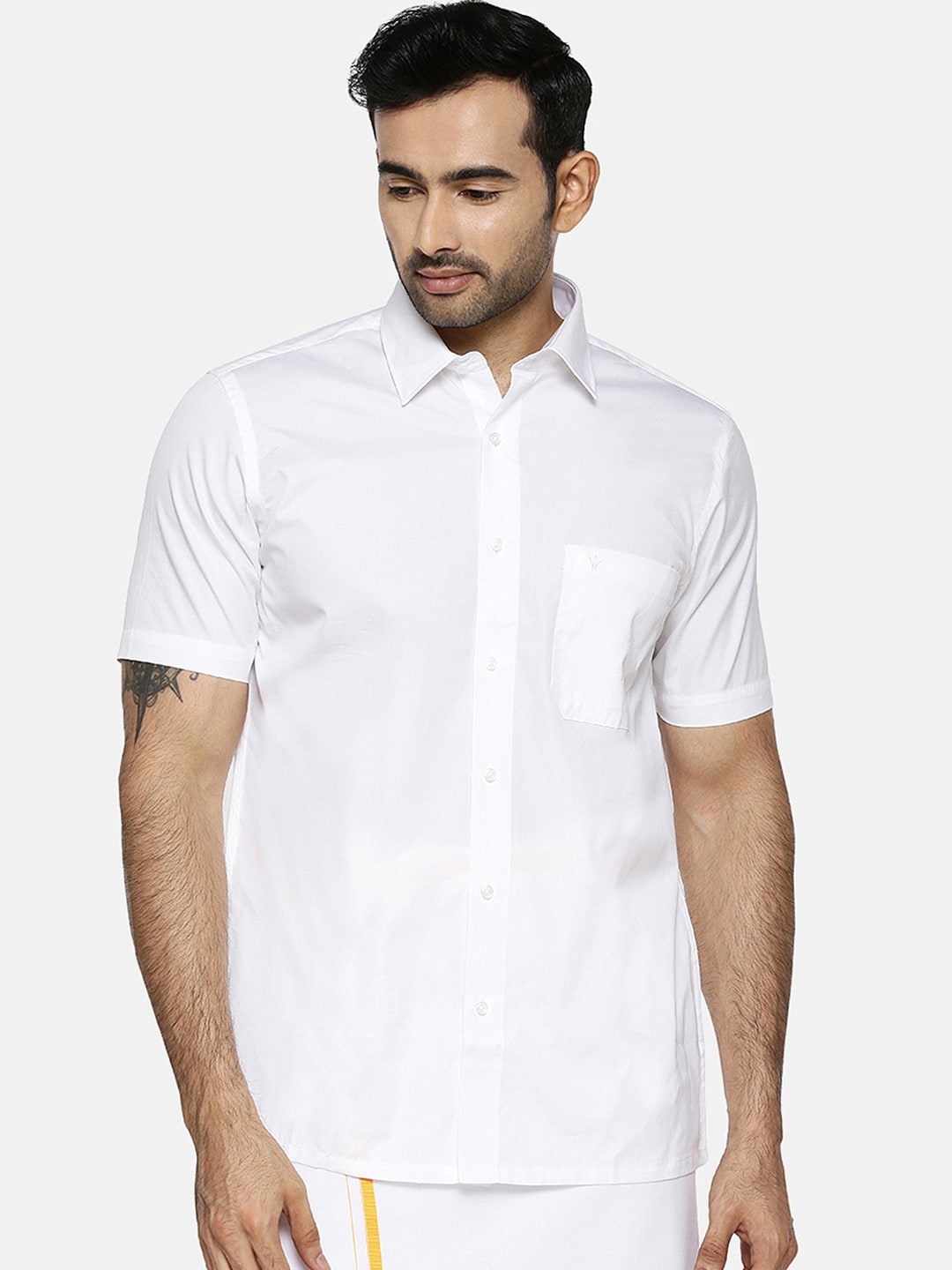 

Ramraj Spread Collar Cotton Casual Shirt, White