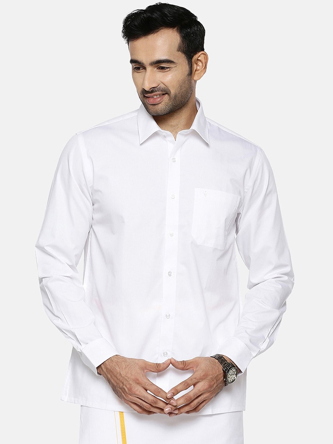 

Ramraj Men White Casual Shirt