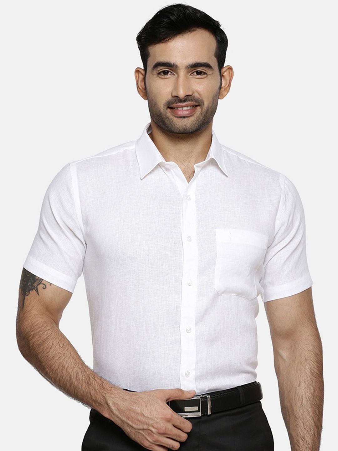 

Ramraj Men White Casual Shirt