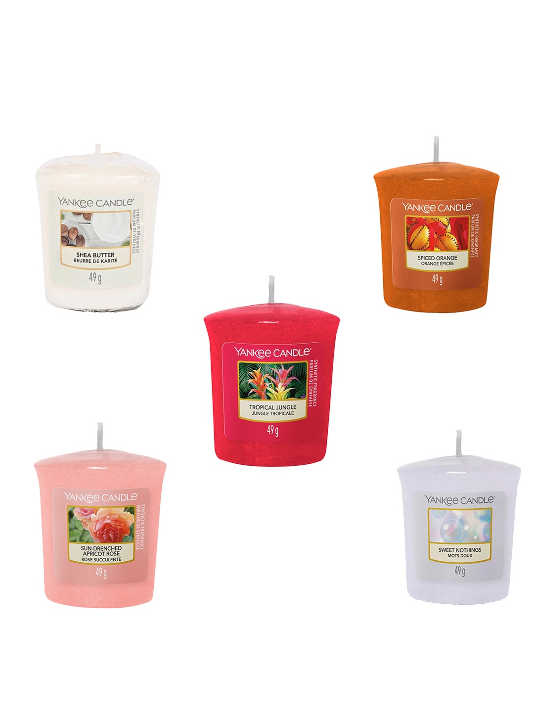 

YANKEE CANDLE Original Pink & White 5 Pieces Votive Scented Candles