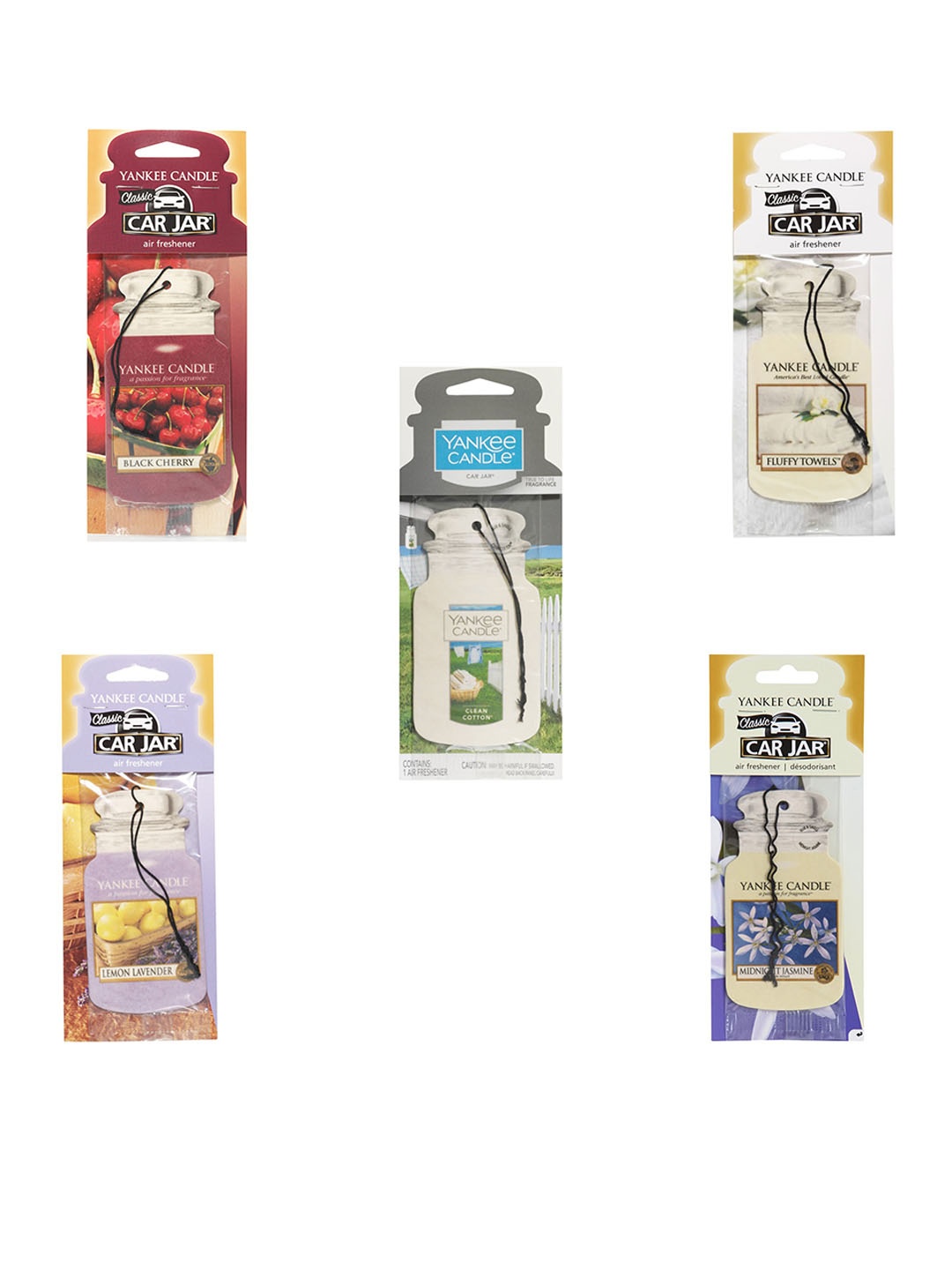 

YANKEE CANDLE White & Green 5 Pieces Car Air Freshner Set