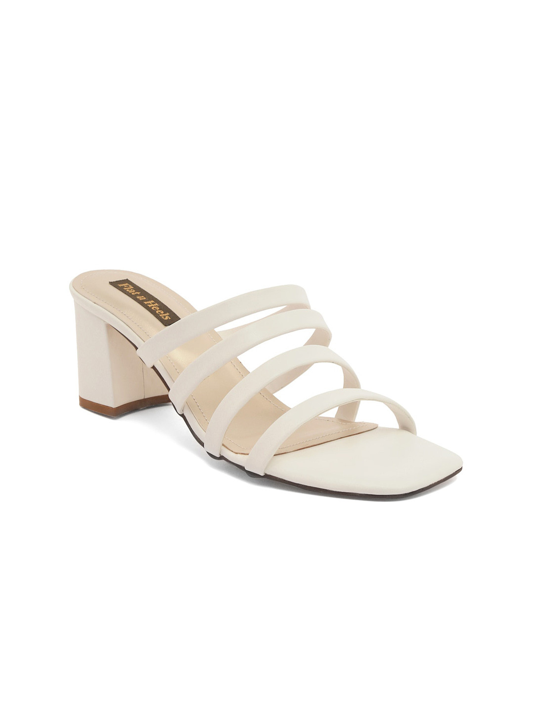 

Flat n Heels Open Back Block Heels, White
