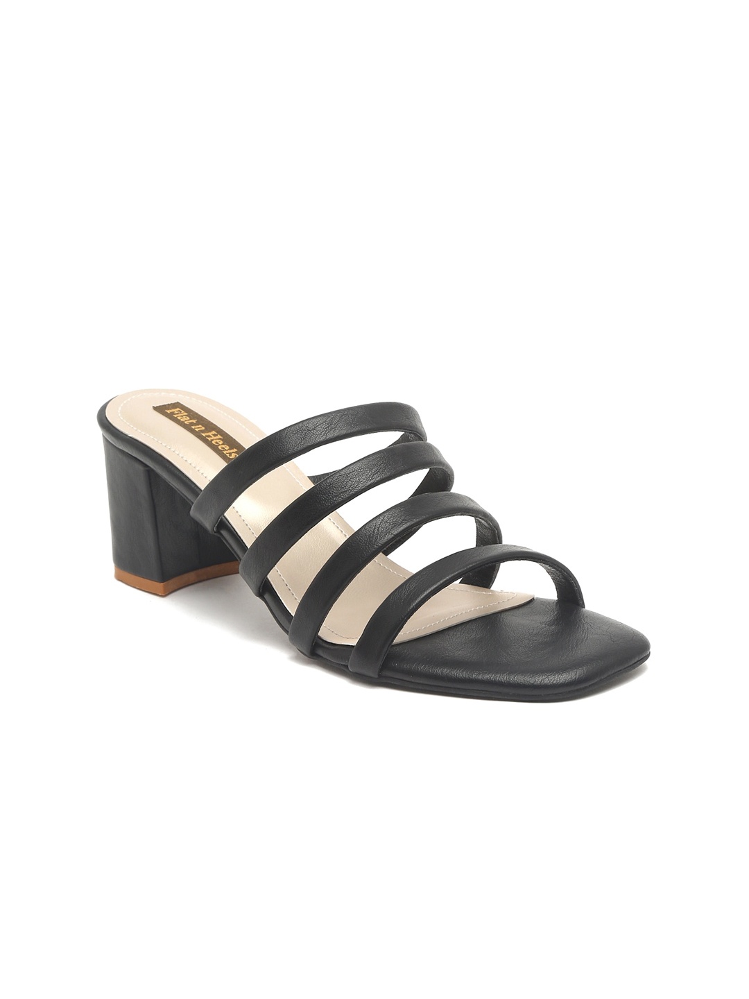 

Flat n Heels Black Block Mules