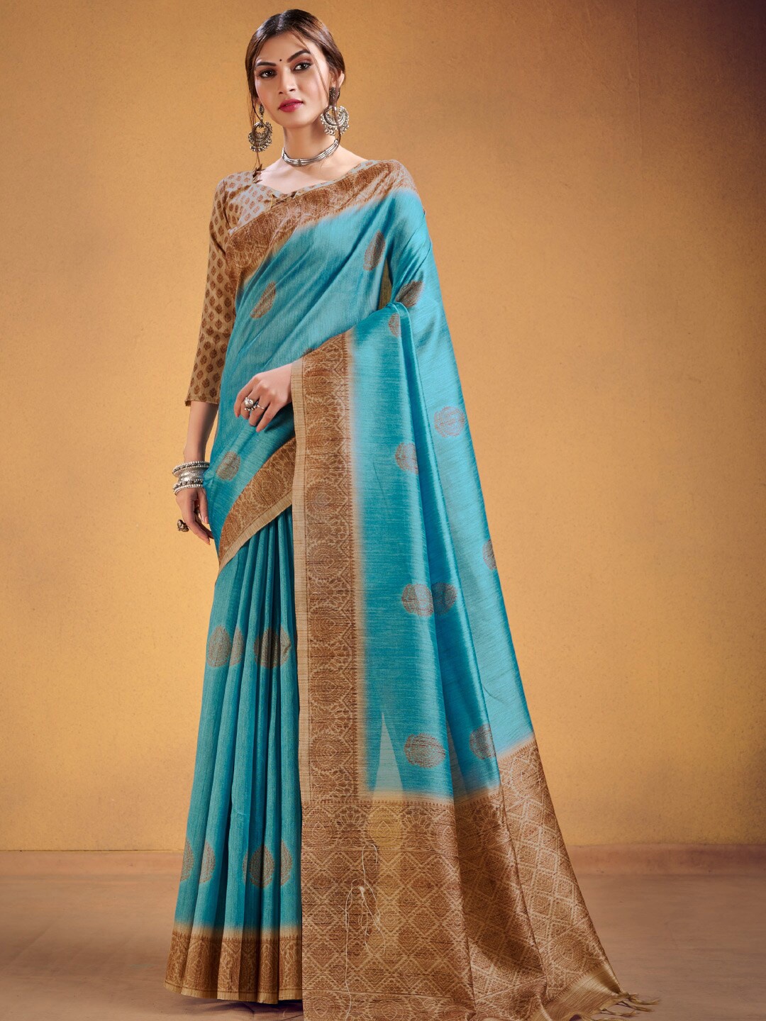 

KARAGIRI Ethnic Motif Woven Design Saree, Blue
